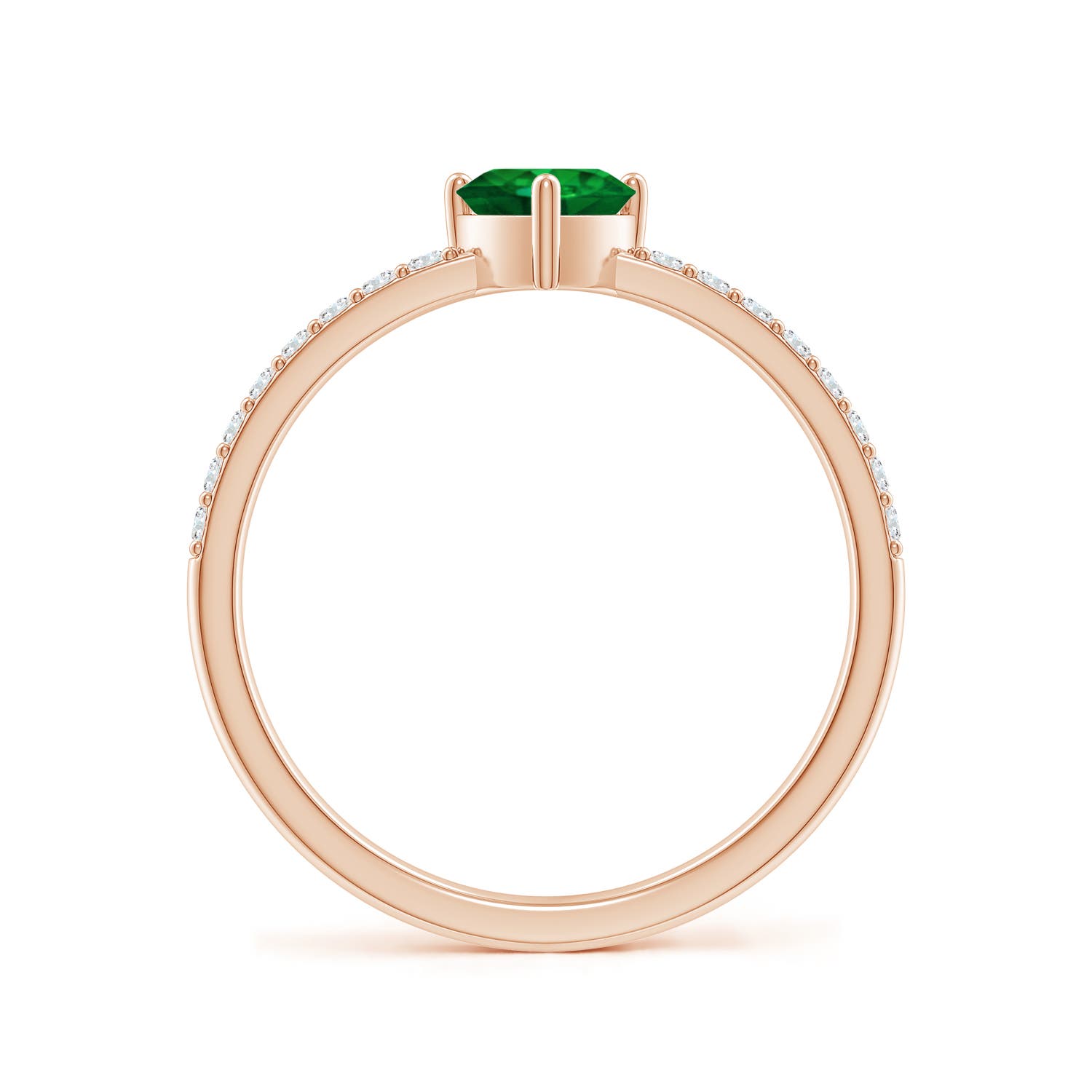 AAAA - Emerald / 0.59 CT / 14 KT Rose Gold