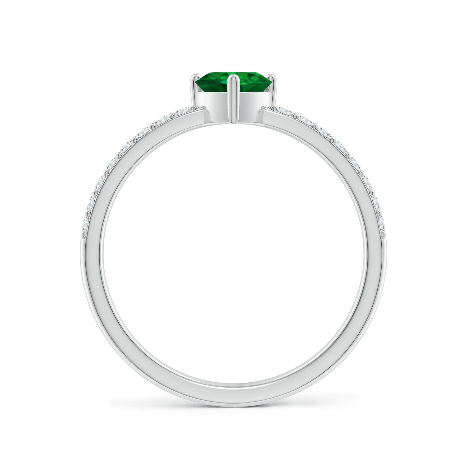 AAAA - Emerald / 0.59 CT / 14 KT White Gold