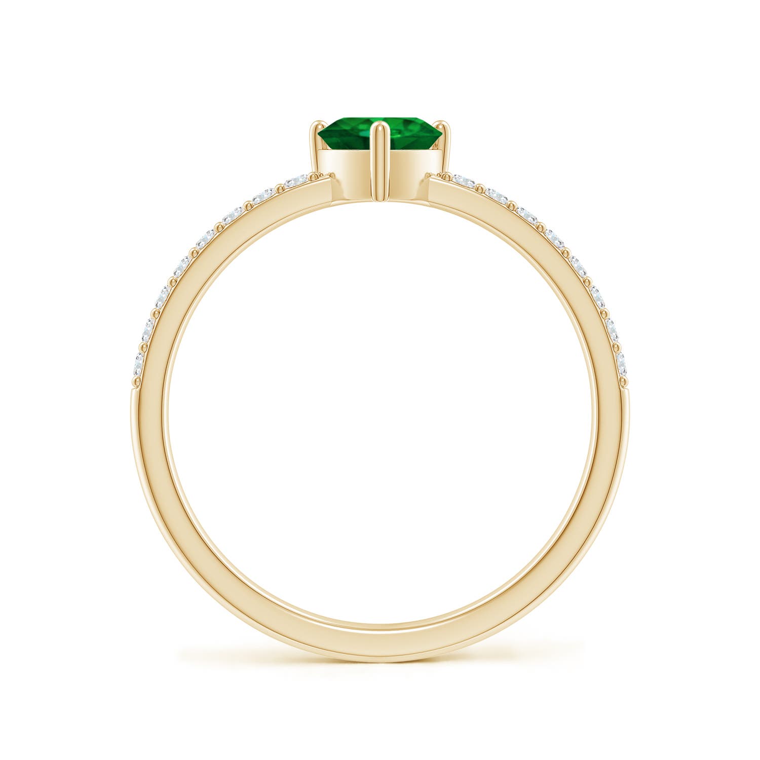 AAAA - Emerald / 0.59 CT / 14 KT Yellow Gold