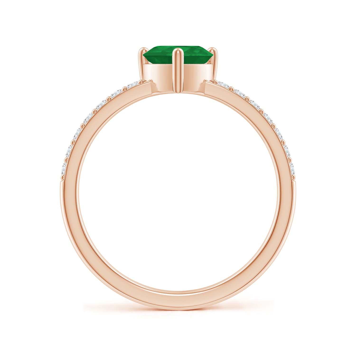 A - Emerald / 0.8 CT / 14 KT Rose Gold