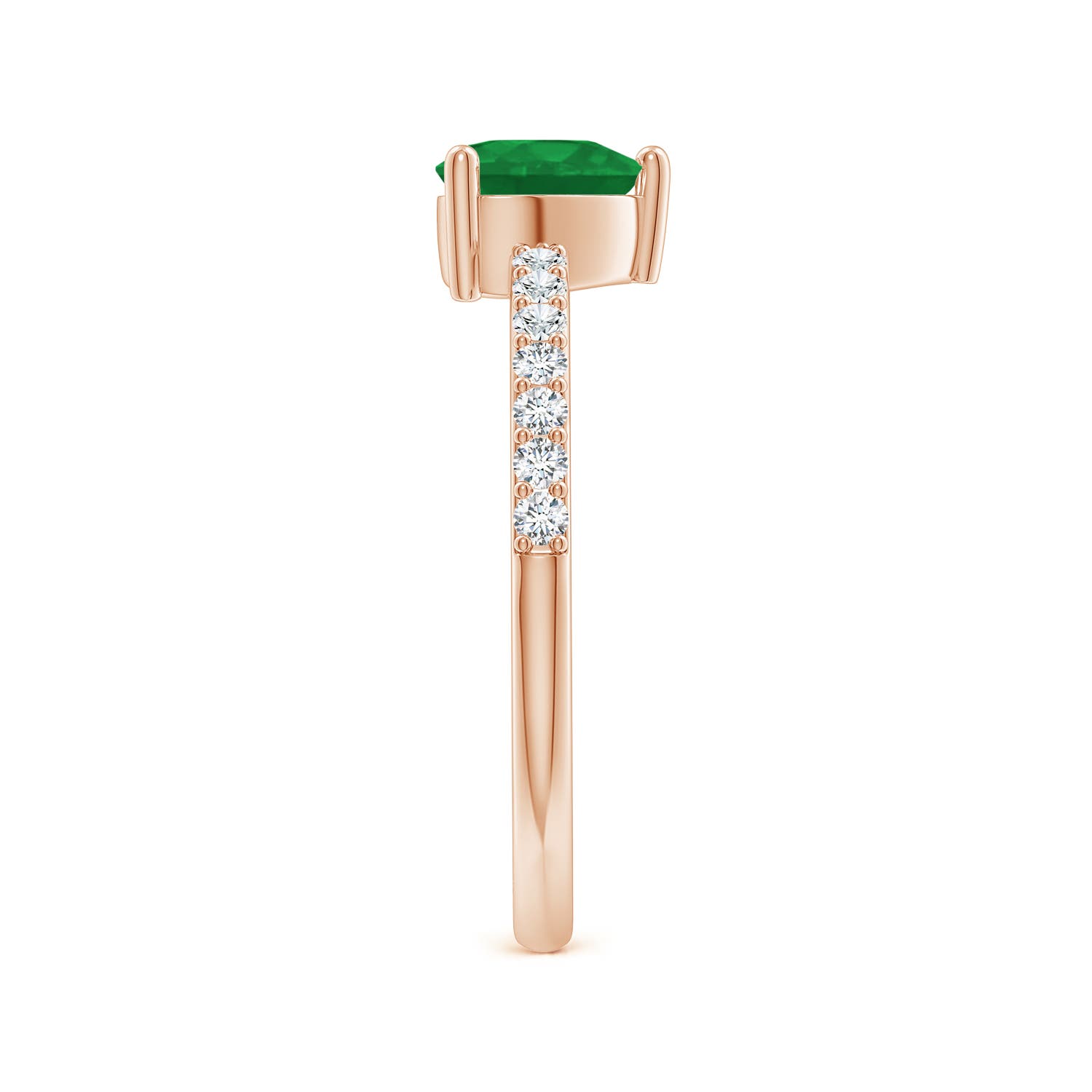 A - Emerald / 0.8 CT / 14 KT Rose Gold