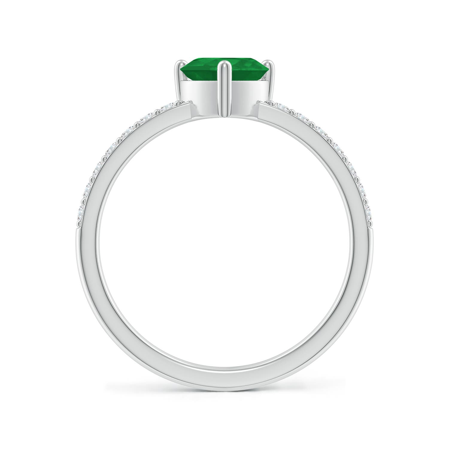 A - Emerald / 0.8 CT / 14 KT White Gold