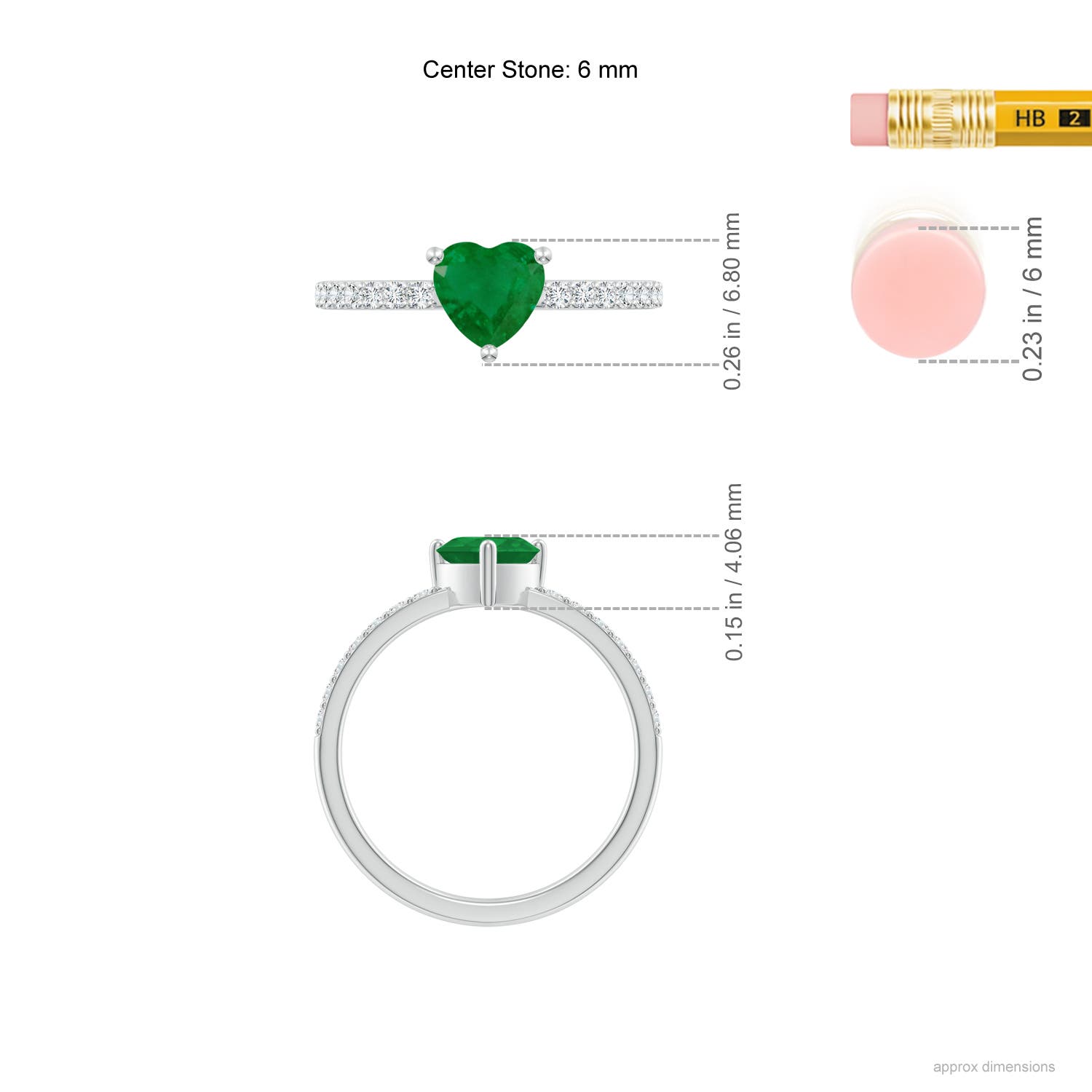 A - Emerald / 0.8 CT / 14 KT White Gold