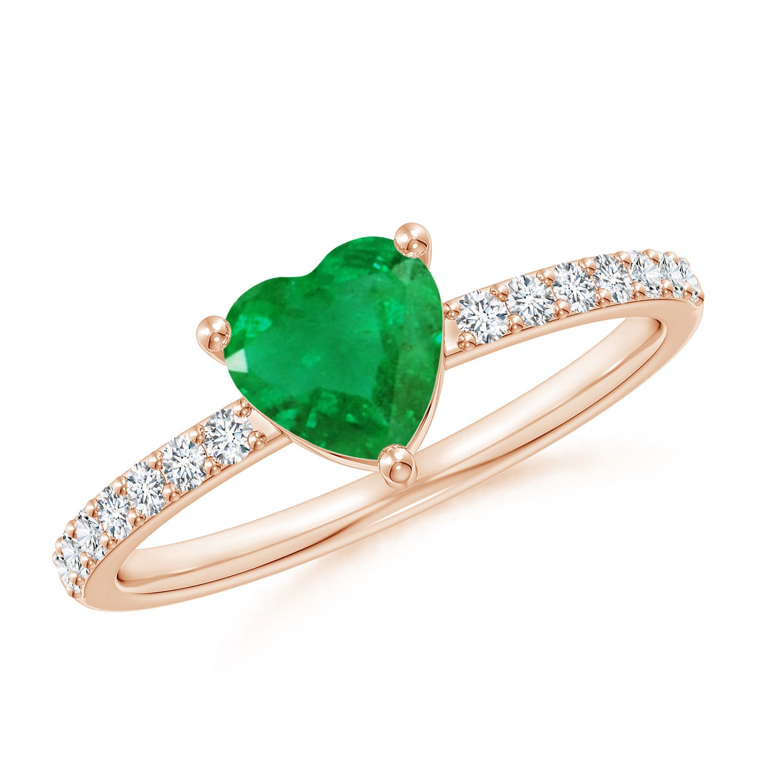 AA - Emerald / 0.8 CT / 14 KT Rose Gold