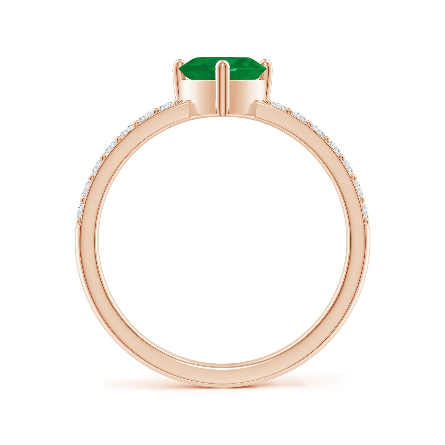 AA - Emerald / 0.8 CT / 14 KT Rose Gold