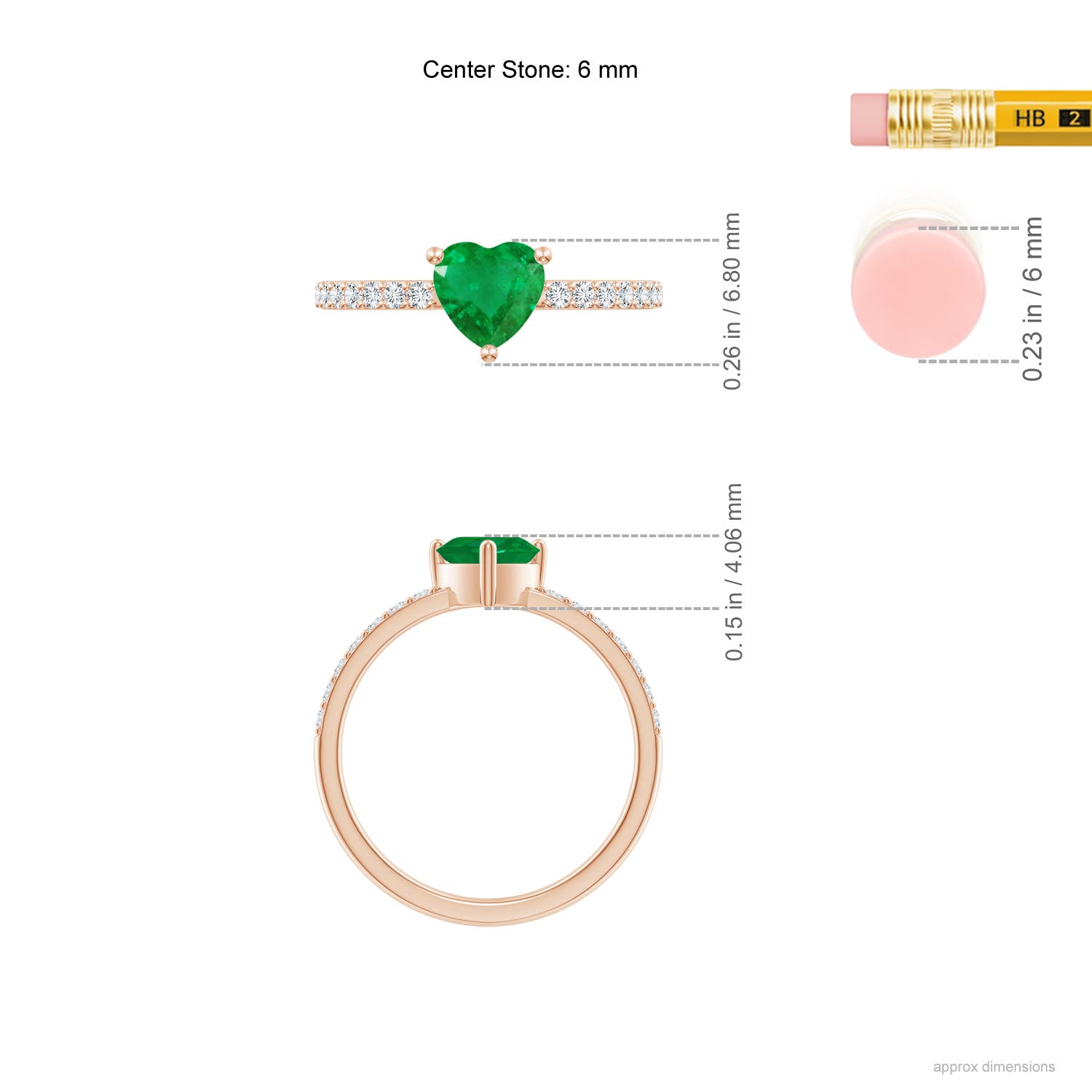 AA - Emerald / 0.8 CT / 14 KT Rose Gold