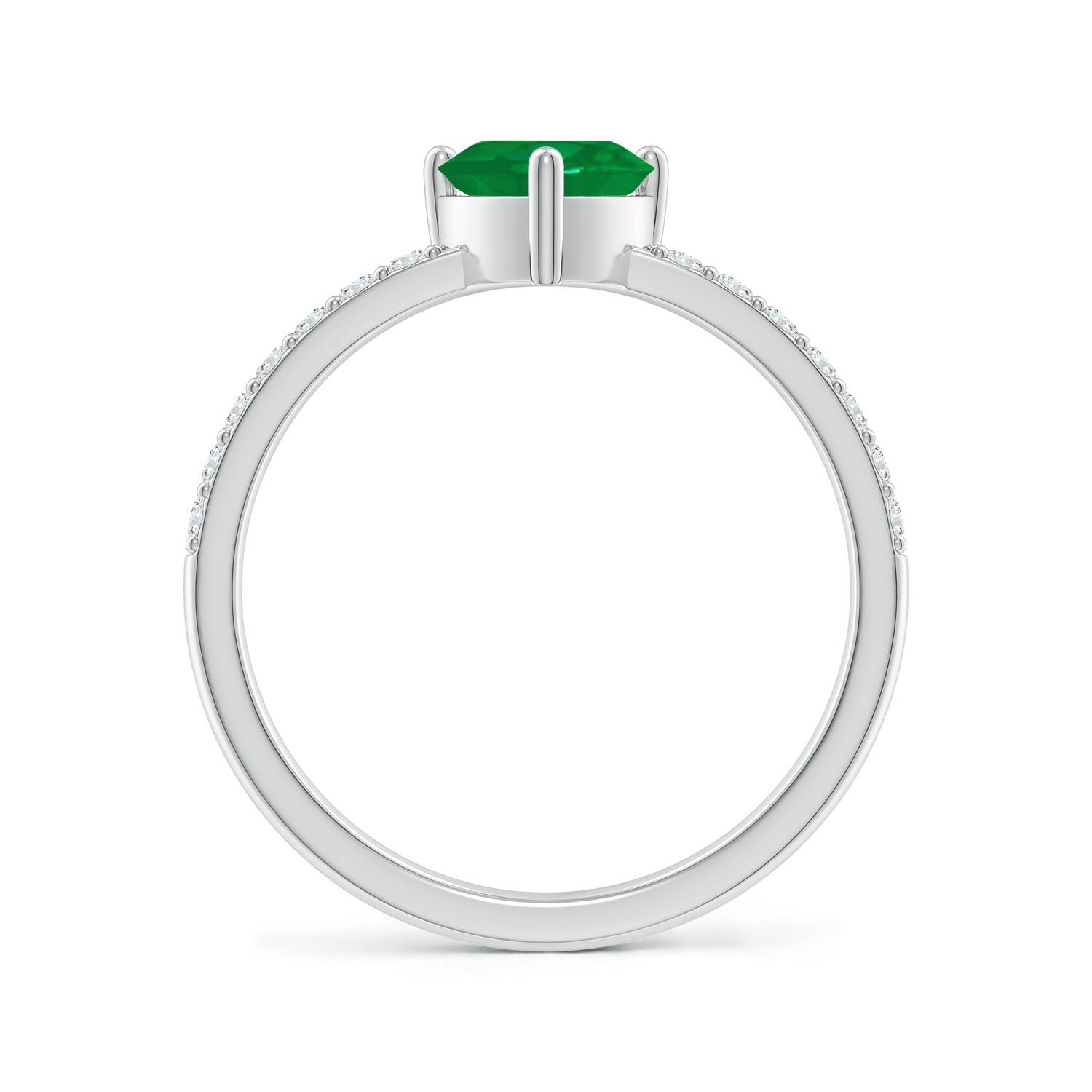 AA - Emerald / 0.8 CT / 14 KT White Gold