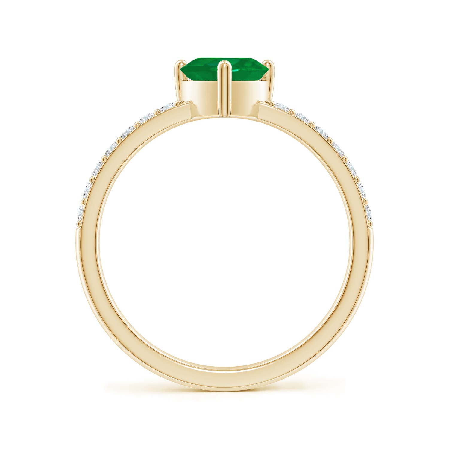 AA - Emerald / 0.8 CT / 14 KT Yellow Gold