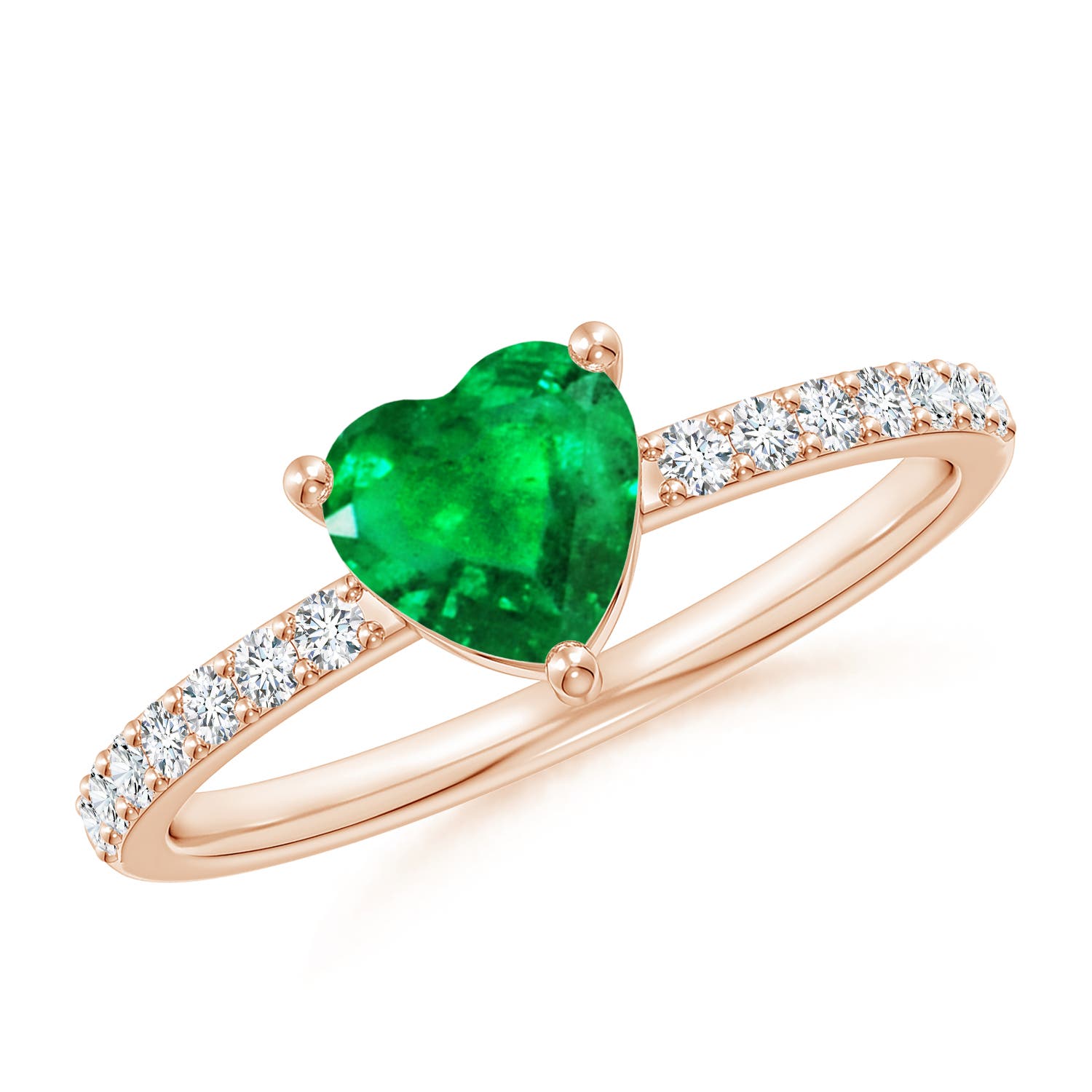 AAA - Emerald / 0.8 CT / 14 KT Rose Gold