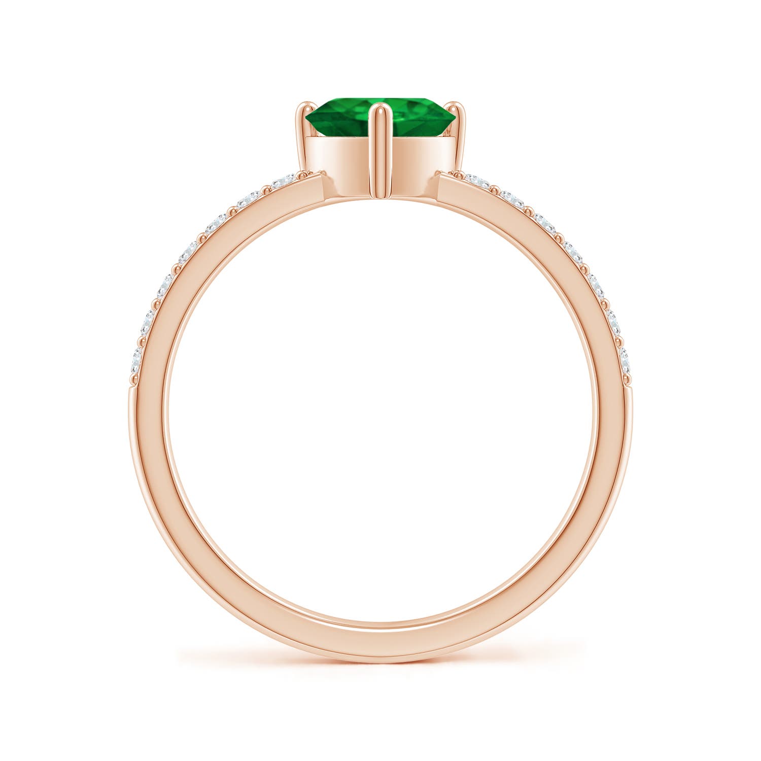 AAA - Emerald / 0.8 CT / 14 KT Rose Gold