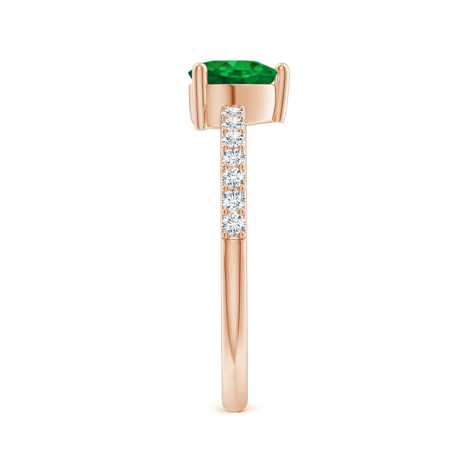 AAA - Emerald / 0.8 CT / 14 KT Rose Gold