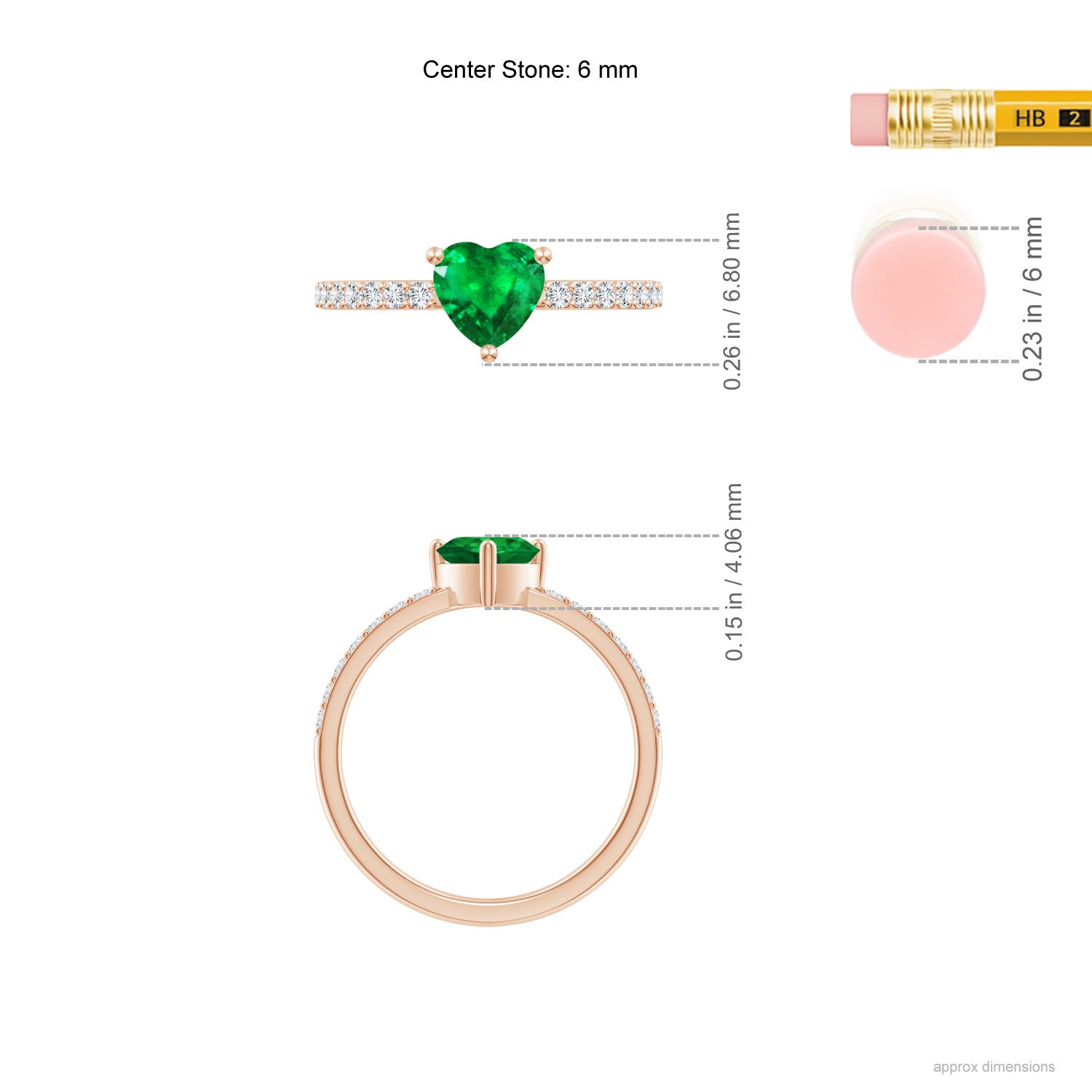 AAA - Emerald / 0.8 CT / 14 KT Rose Gold