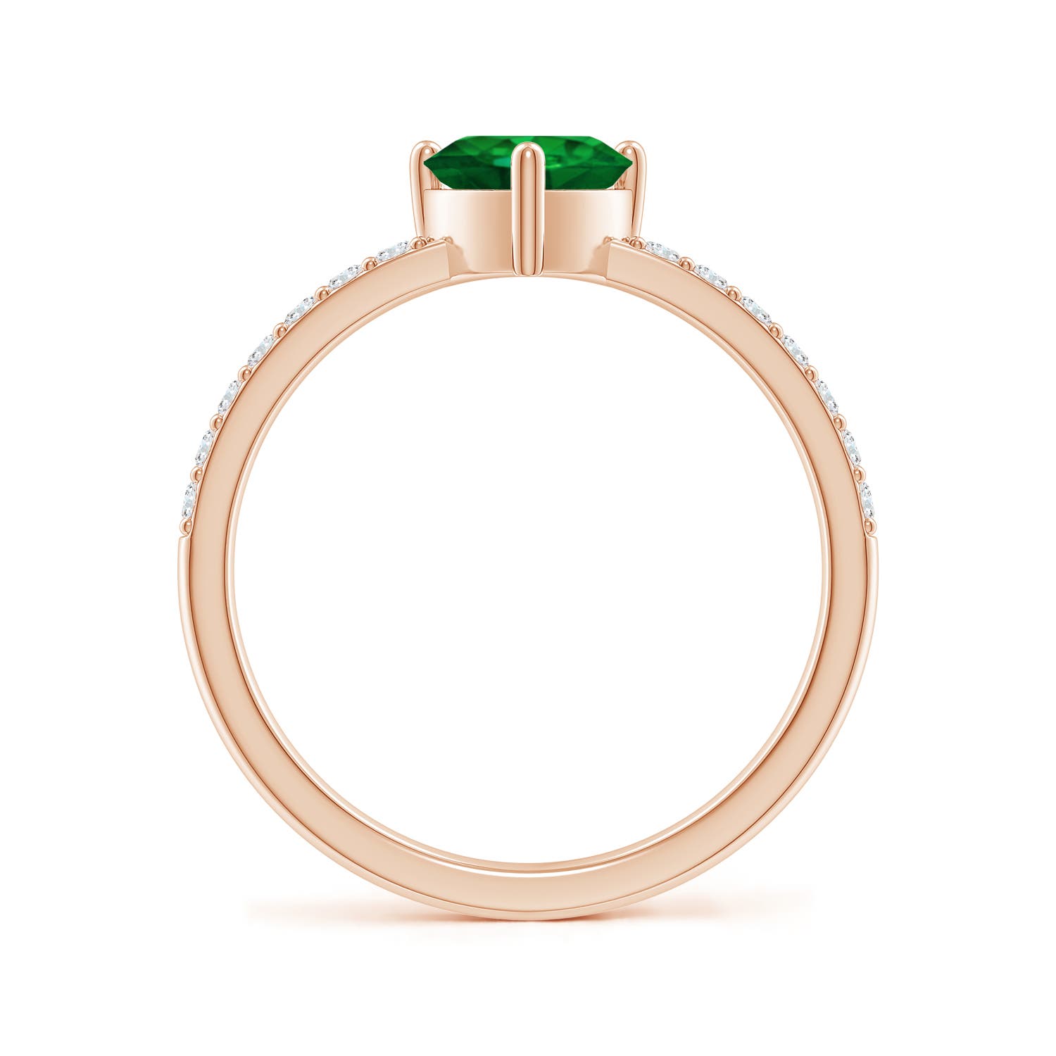 AAAA - Emerald / 0.8 CT / 14 KT Rose Gold