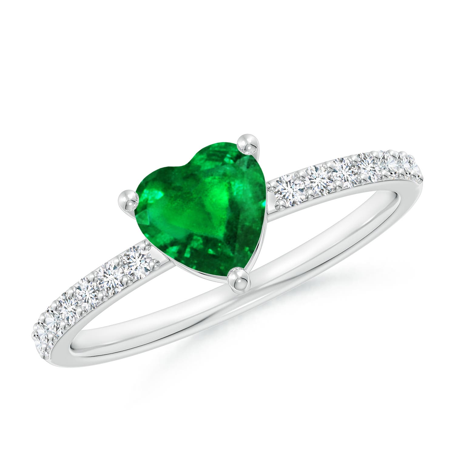 AAAA - Emerald / 0.8 CT / 14 KT White Gold