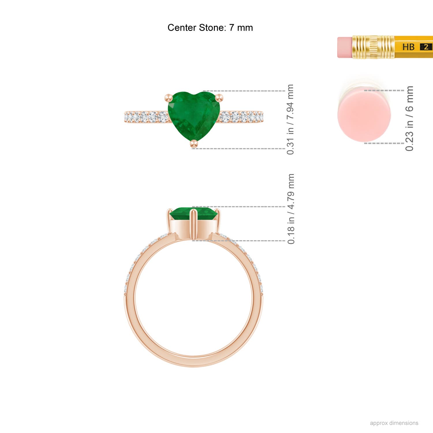 A - Emerald / 1.45 CT / 14 KT Rose Gold