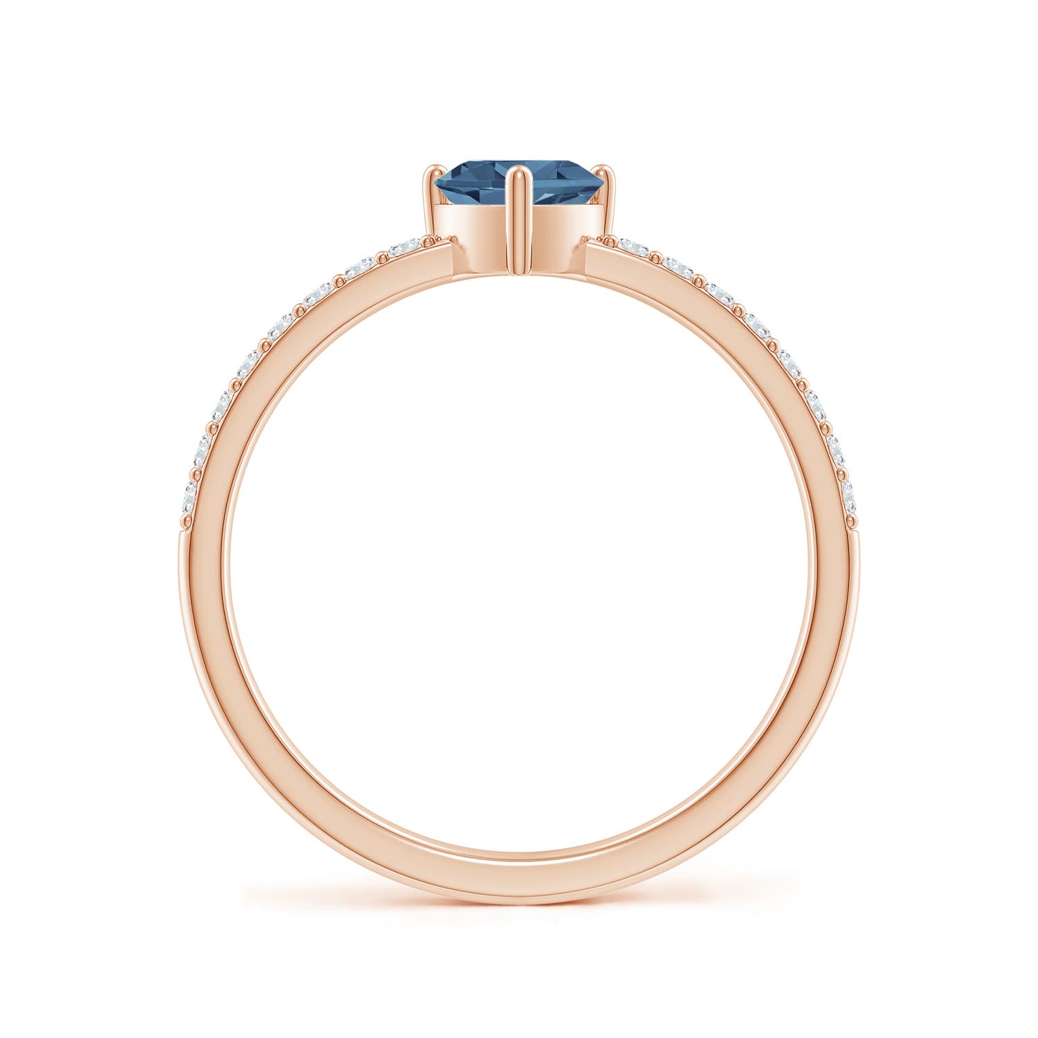 A - London Blue Topaz / 0.79 CT / 14 KT Rose Gold