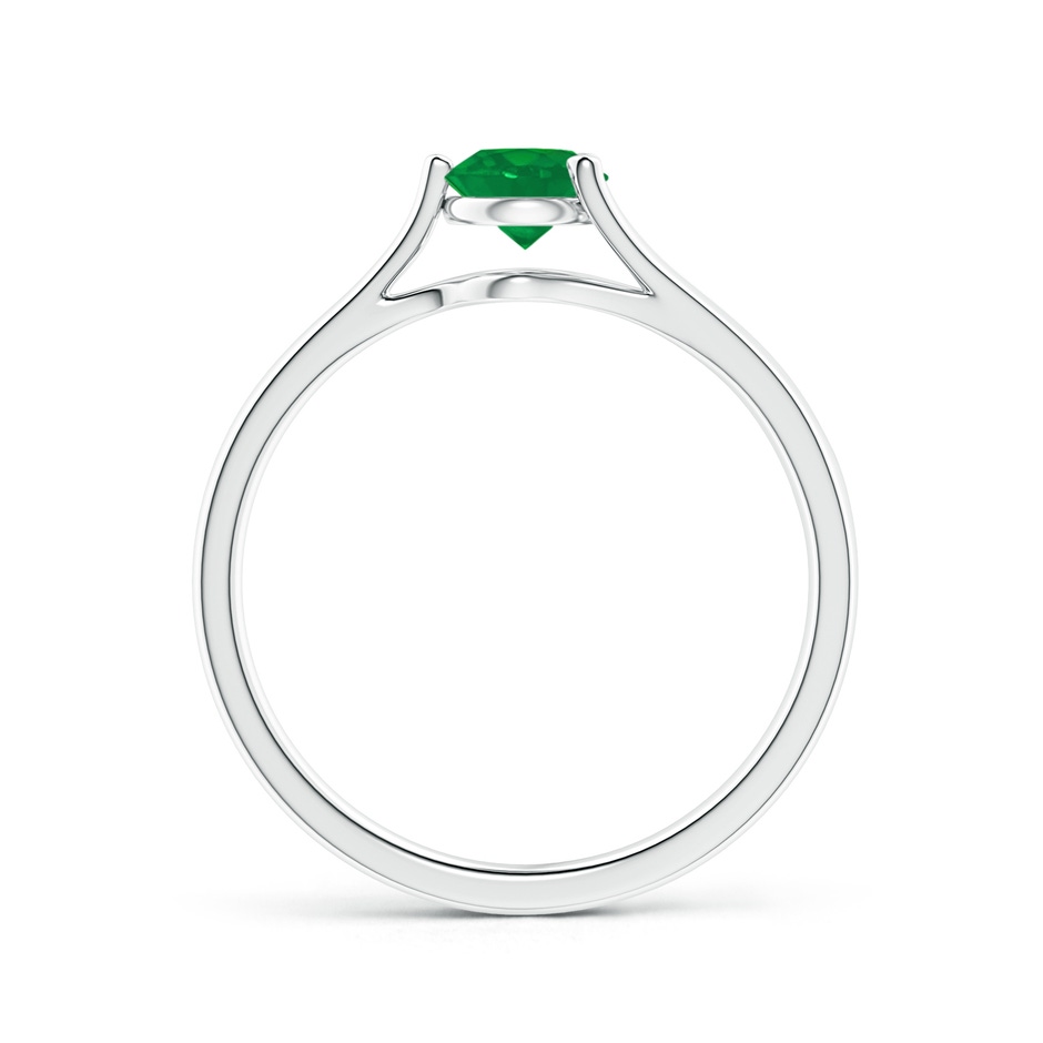 5mm AA One Sided Split Shank Round Emerald Solitaire Ring in White Gold side 199