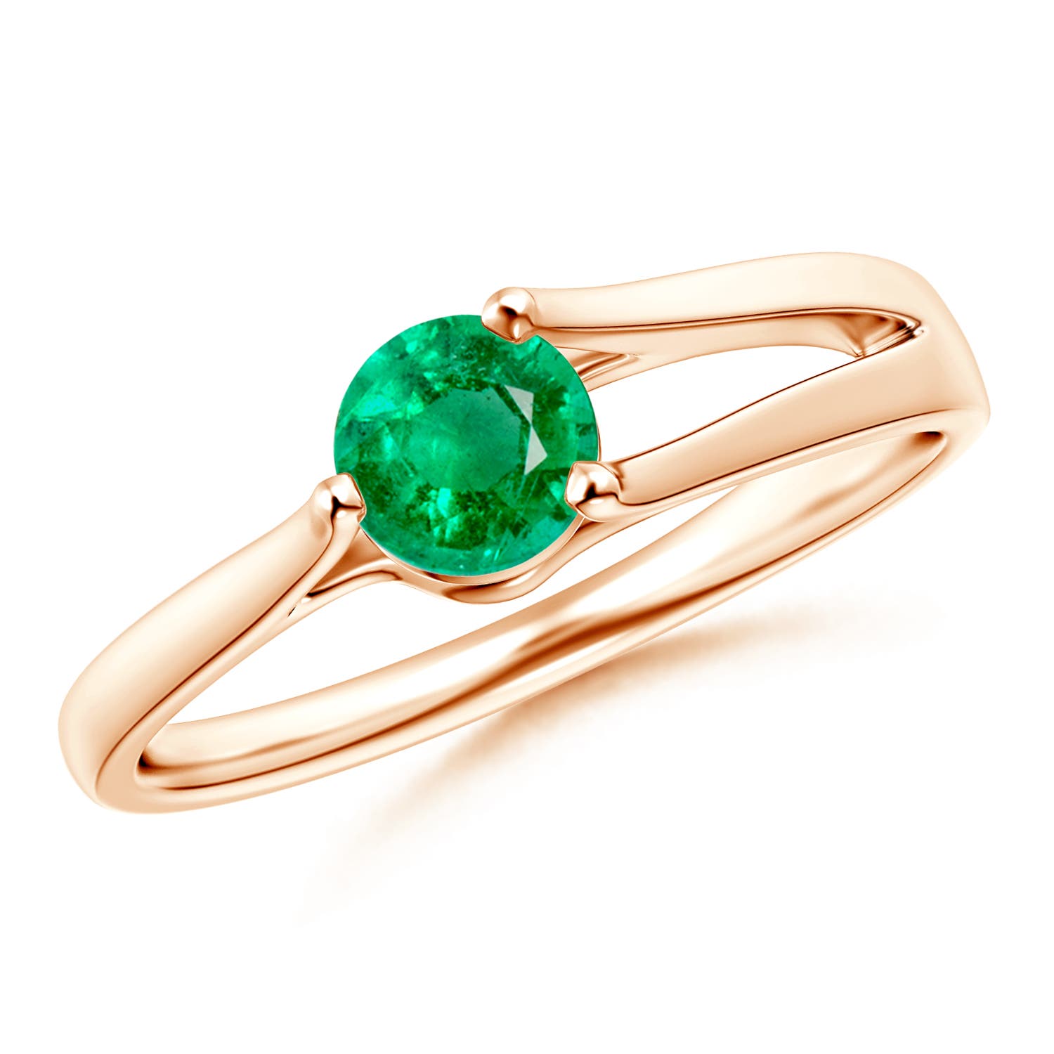 AAA - Emerald / 0.45 CT / 14 KT Rose Gold