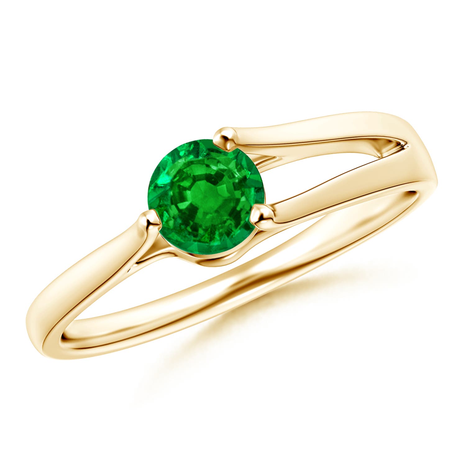 AAAA - Emerald / 0.45 CT / 14 KT Yellow Gold