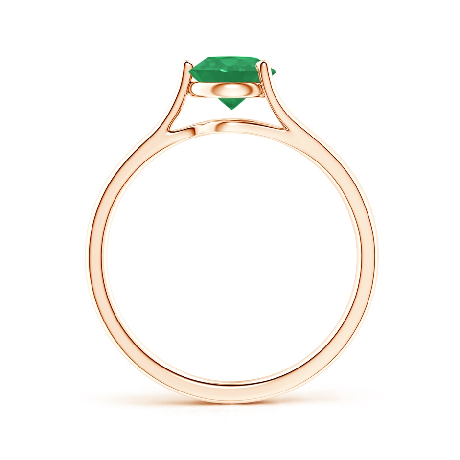 6mm A One Sided Split Shank Round Emerald Solitaire Ring in Rose Gold side 199