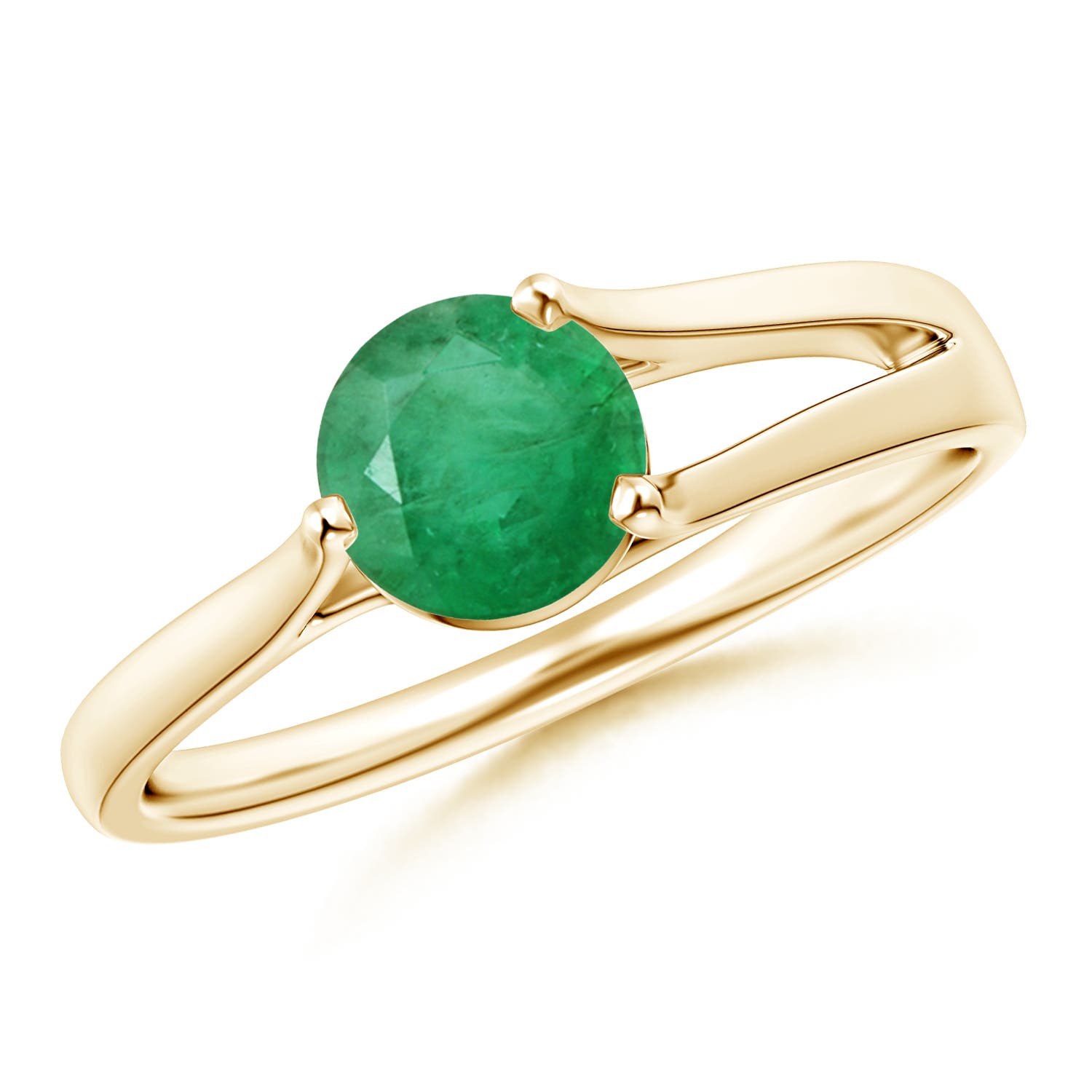 A - Emerald / 0.75 CT / 14 KT Yellow Gold