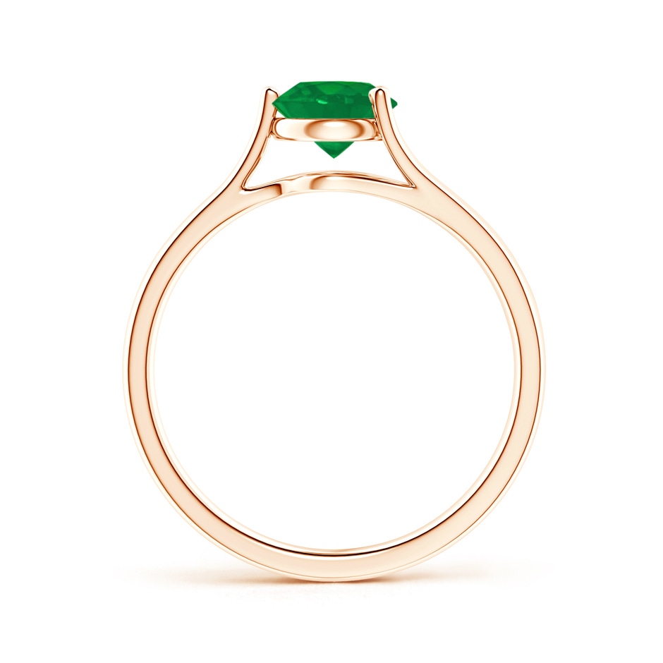 6mm AA One Sided Split Shank Round Emerald Solitaire Ring in Rose Gold side 199
