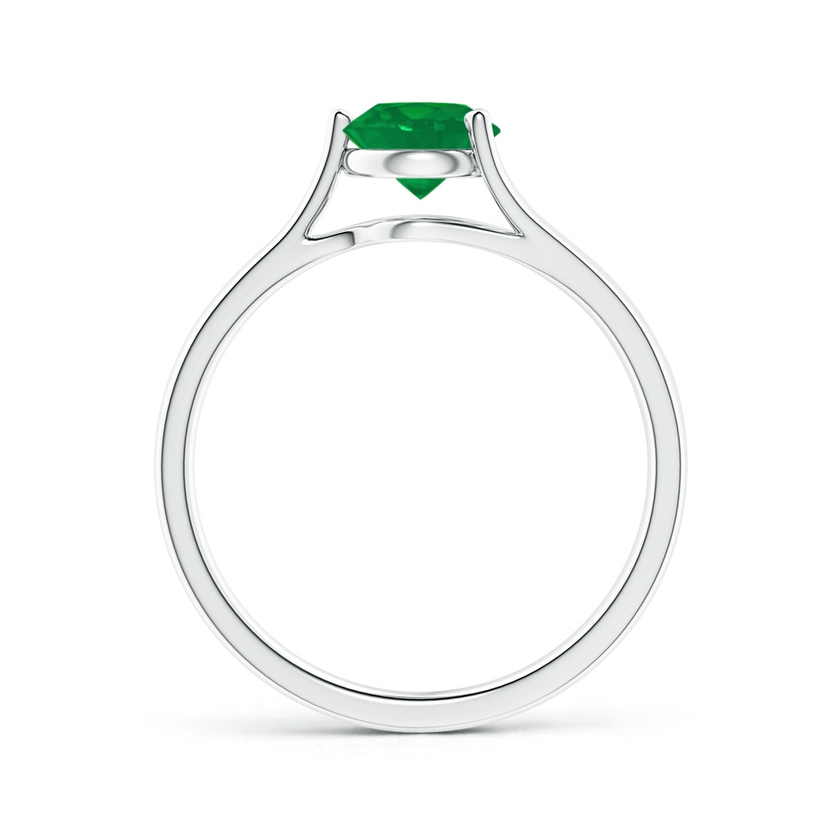 6mm AA One Sided Split Shank Round Emerald Solitaire Ring in White Gold side 199