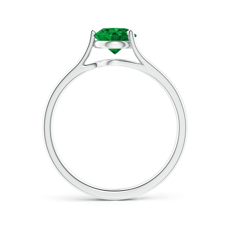 6mm AAAA One Sided Split Shank Round Emerald Solitaire Ring in P950 Platinum side 199