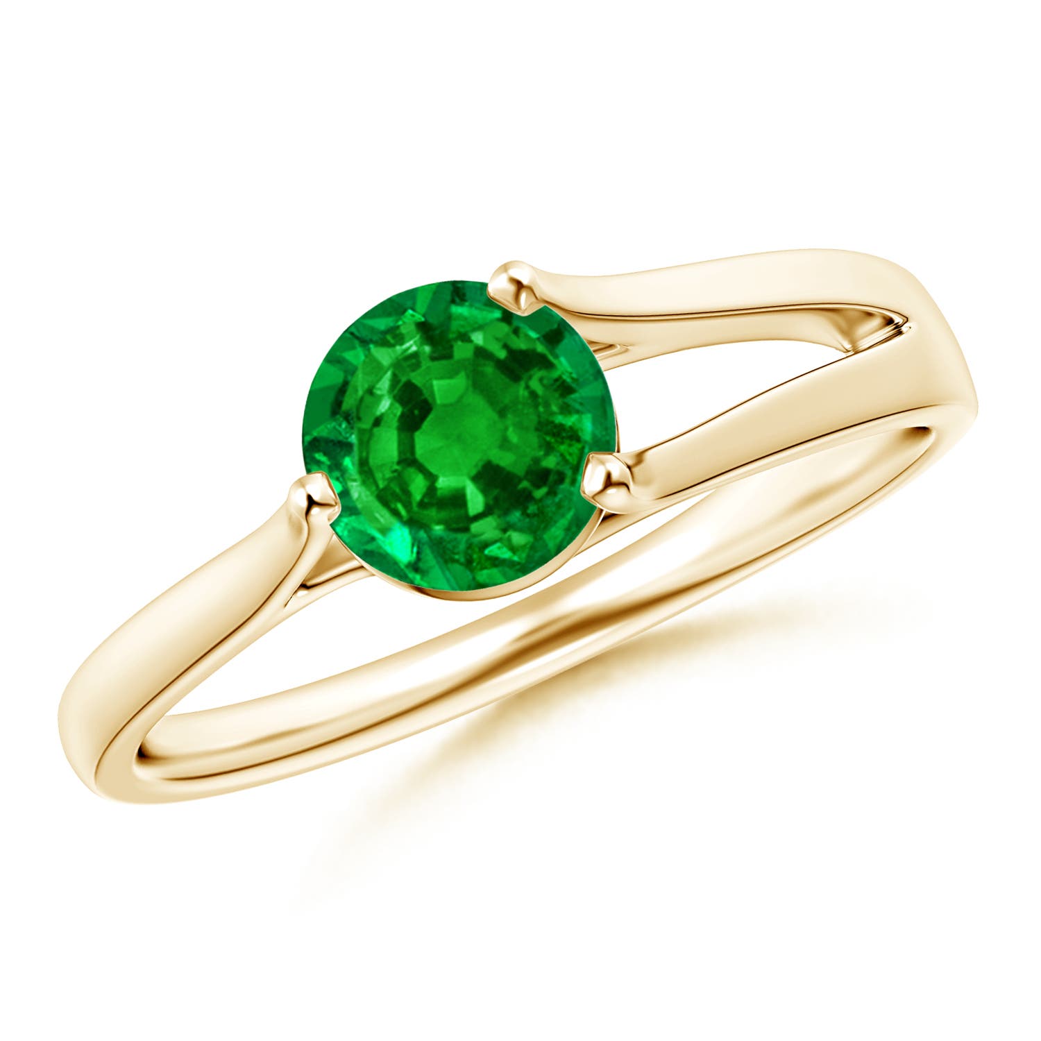 AAAA - Emerald / 0.75 CT / 14 KT Yellow Gold