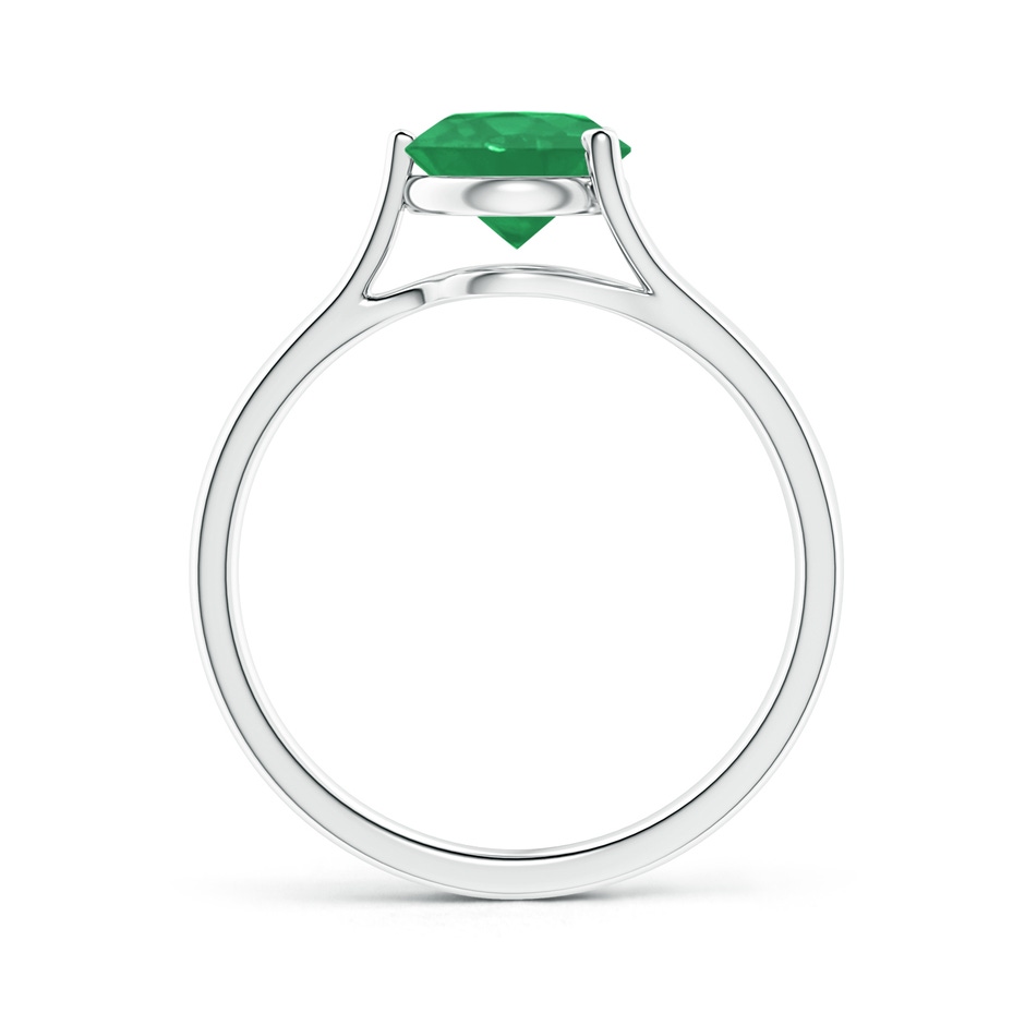 7mm A One Sided Split Shank Round Emerald Solitaire Ring in P950 Platinum side 199