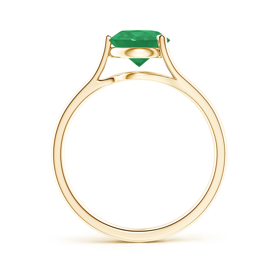 7mm A One Sided Split Shank Round Emerald Solitaire Ring in Yellow Gold side 199