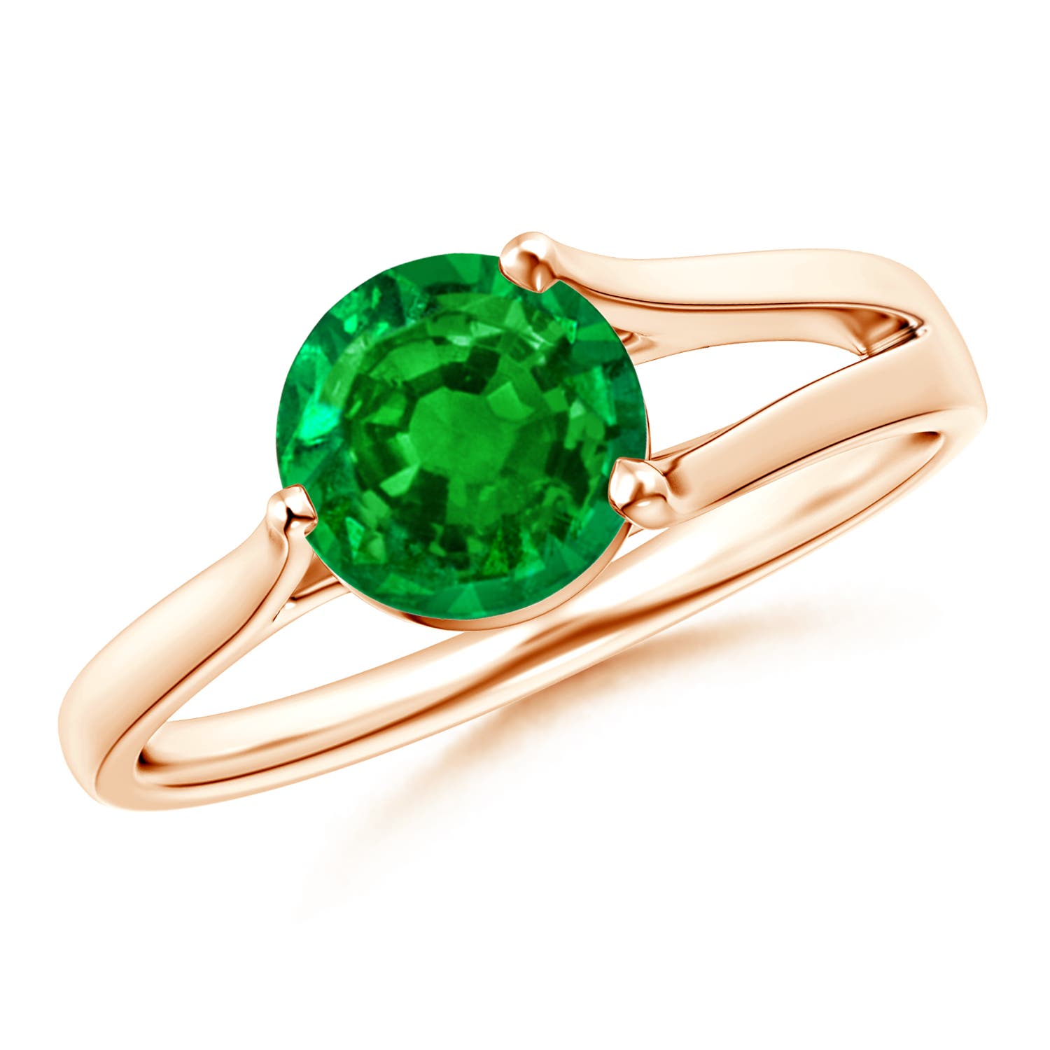 AAAA - Emerald / 1.2 CT / 14 KT Rose Gold