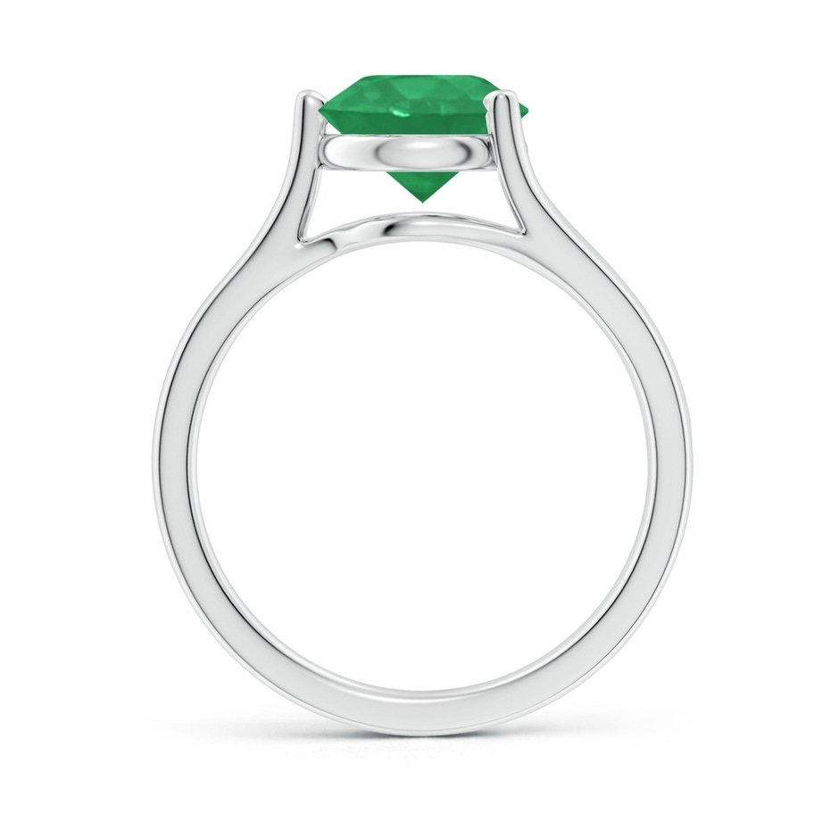 8mm A One Sided Split Shank Round Emerald Solitaire Ring in White Gold side 199