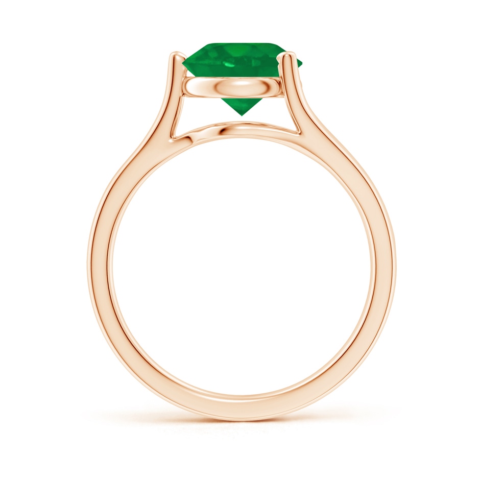 8mm AA One Sided Split Shank Round Emerald Solitaire Ring in Rose Gold side 199
