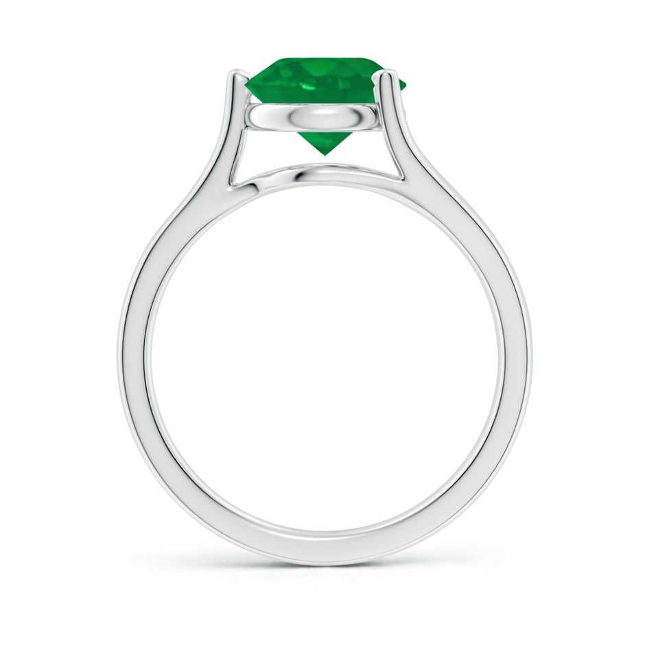 8mm AA One Sided Split Shank Round Emerald Solitaire Ring in White Gold side 199