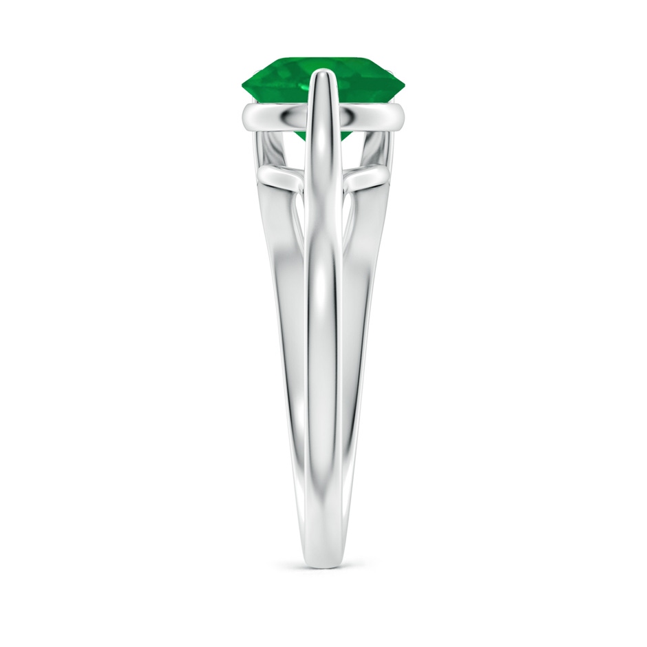 8mm AA One Sided Split Shank Round Emerald Solitaire Ring in White Gold side 299