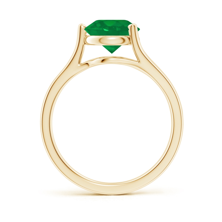 8mm AA One Sided Split Shank Round Emerald Solitaire Ring in Yellow Gold side 199