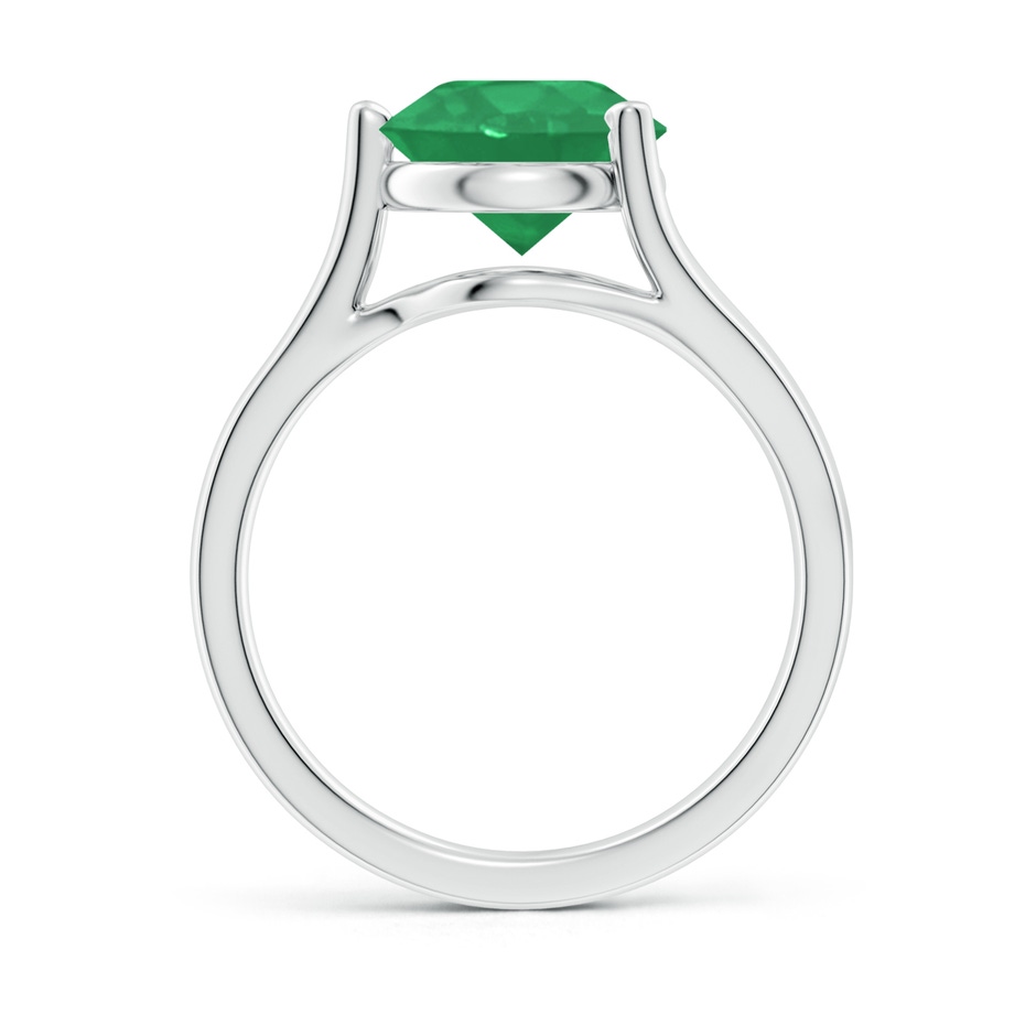 9mm A One Sided Split Shank Round Emerald Solitaire Ring in P950 Platinum side 199