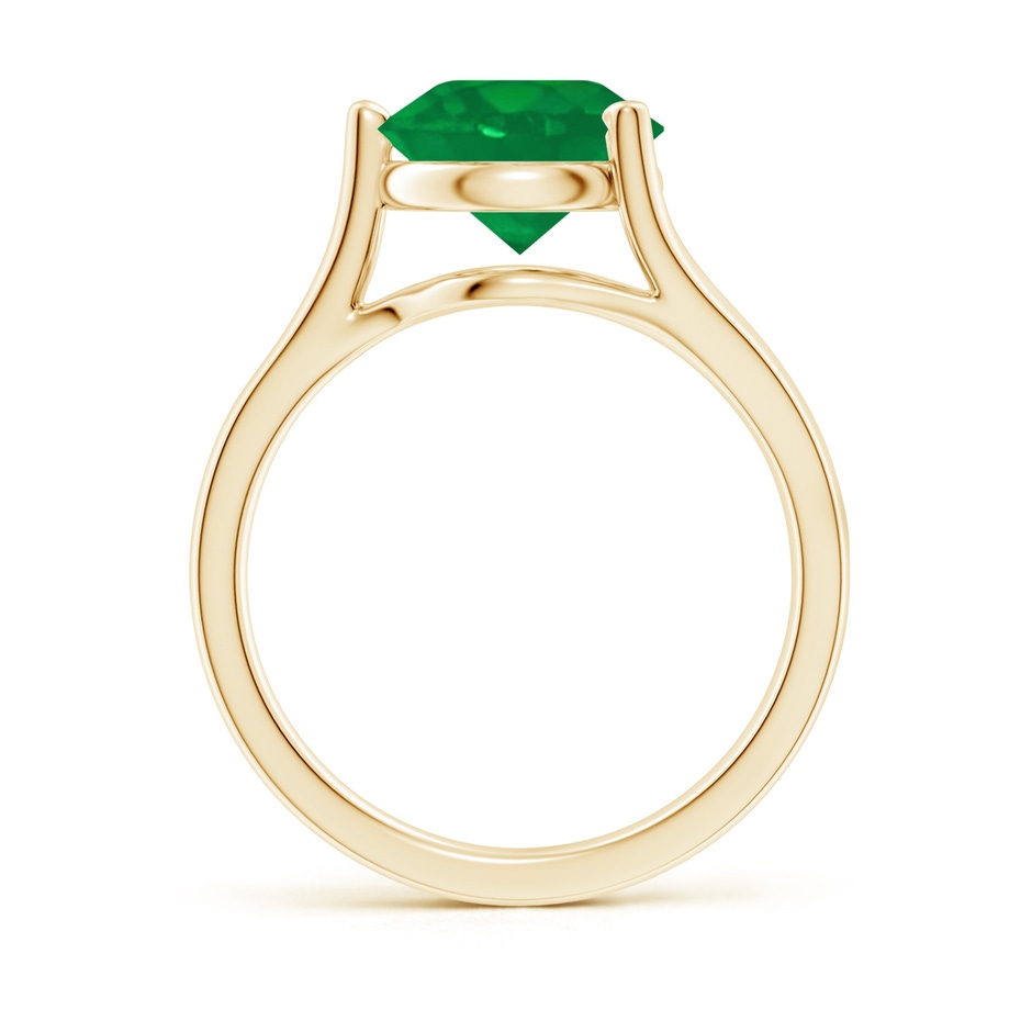 9mm AA One Sided Split Shank Round Emerald Solitaire Ring in Yellow Gold side 199