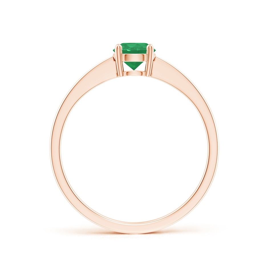 5mm A Reverse Tapered Shank Emerald Solitaire Ring in 9K Rose Gold side 199
