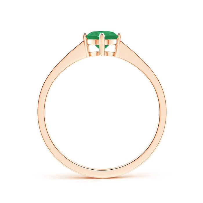 Reverse Tapered Shank Emerald Solitaire Ring