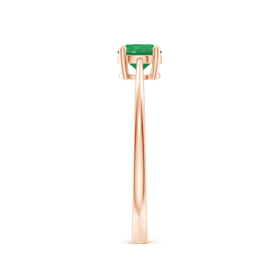 5mm A Reverse Tapered Shank Emerald Solitaire Ring in Rose Gold side 299