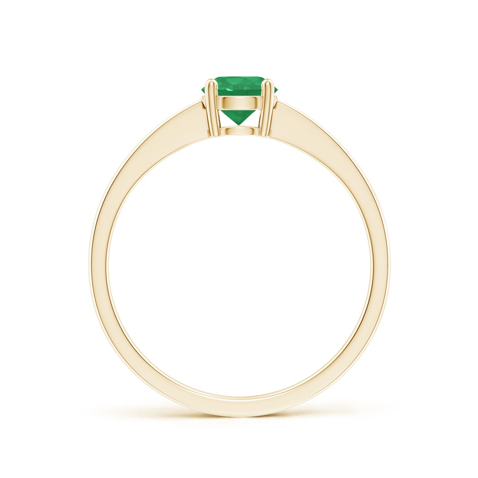 5mm A Reverse Tapered Shank Emerald Solitaire Ring in Yellow Gold side 199