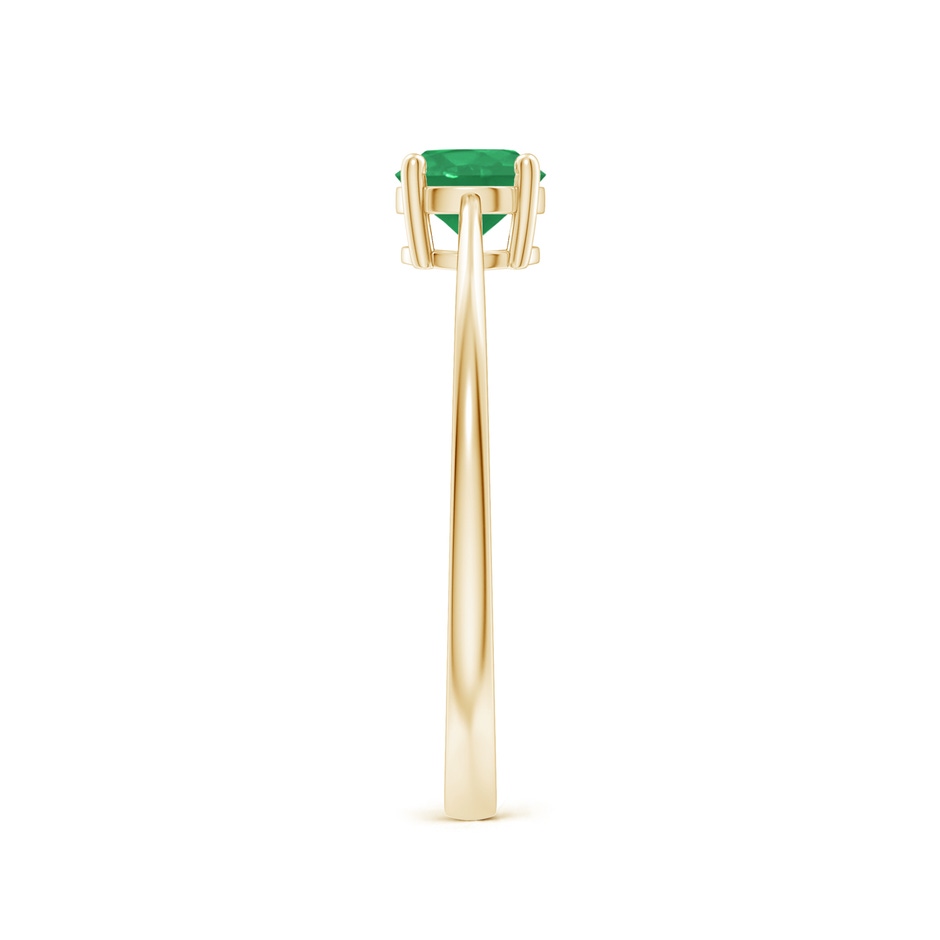 5mm A Reverse Tapered Shank Emerald Solitaire Ring in Yellow Gold side 299