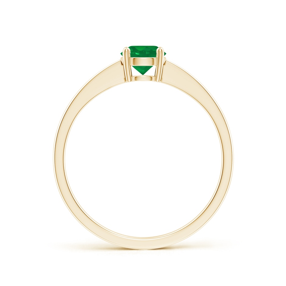 5mm AA Reverse Tapered Shank Emerald Solitaire Ring in Yellow Gold side 199