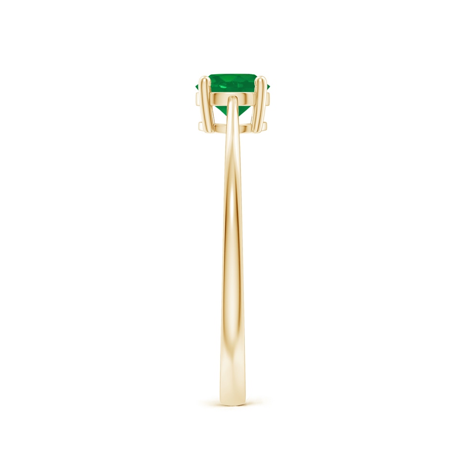 5mm AA Reverse Tapered Shank Emerald Solitaire Ring in Yellow Gold side 299
