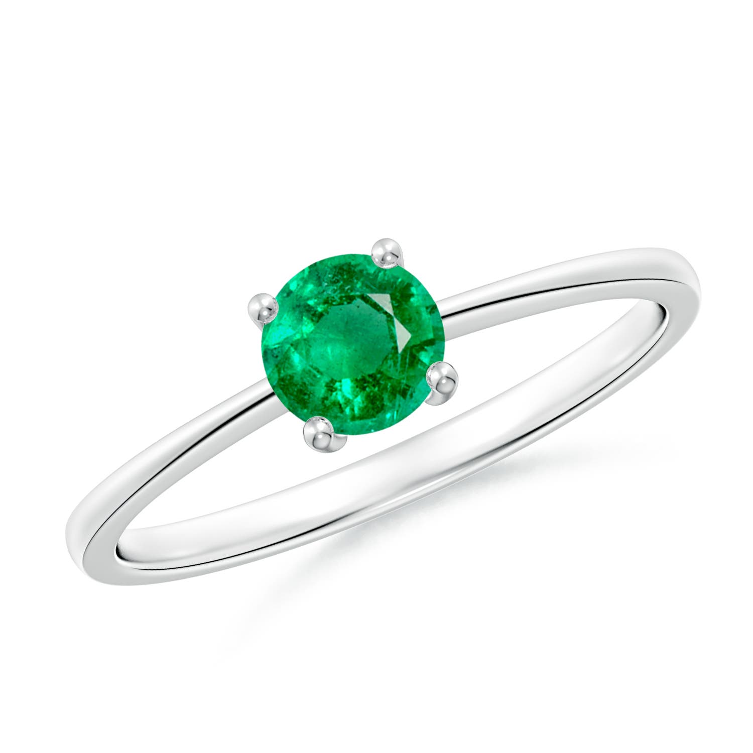 AAA - Emerald / 0.45 CT / 14 KT White Gold