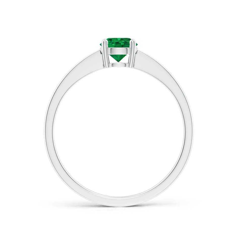 5mm AAA Reverse Tapered Shank Emerald Solitaire Ring in White Gold side 199