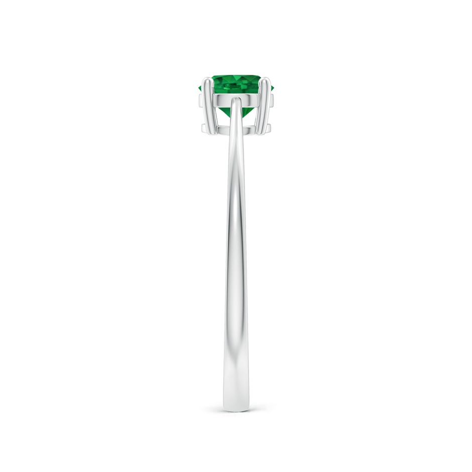 5mm AAA Reverse Tapered Shank Emerald Solitaire Ring in White Gold side 299