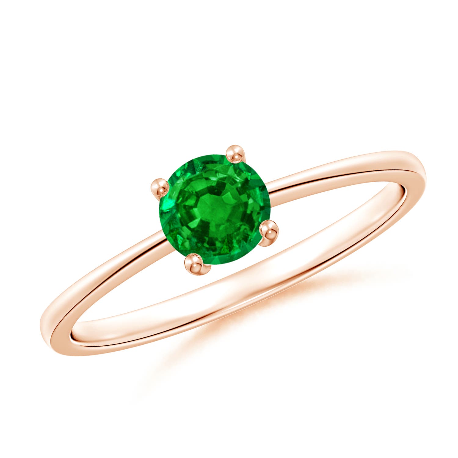 Premium - Lab-Grown Emerald / 0.45 CT / 18 KT Rose Gold